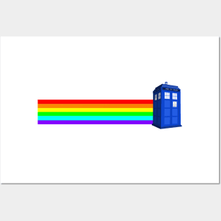 Rainbow Tardis Posters and Art